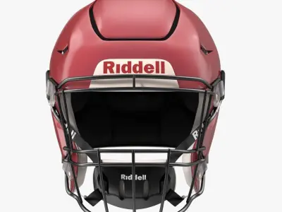 Riddel Speedflex Helmet Red Low-poly 3D model