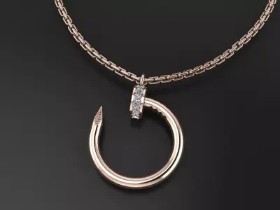 NAIL NECKLACE print model 3D print model 3D print model 3D print model