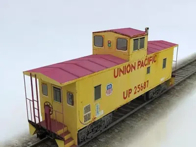 Union Pacific Caboose Low-poly 3D model
