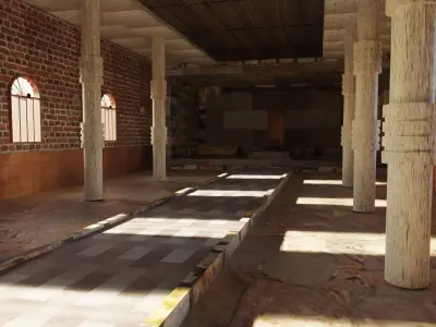 Kings Hall Interior Low-poly 3D model