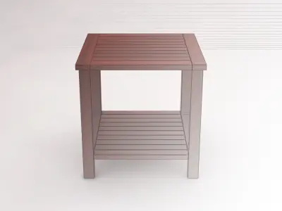 SIDE TABLE---Double square and wooden lath 3D model