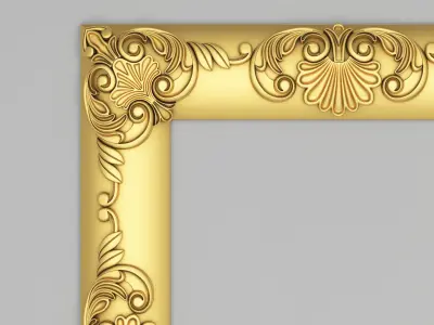 Classic Frame Mirror 002 3D model