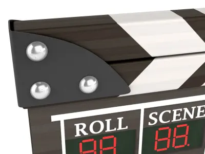Wood Film clapperboard Low-poly 3D model