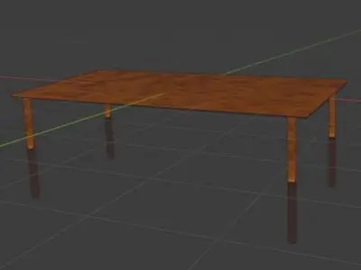Old Dirty Wooden Table Low-poly 3D model