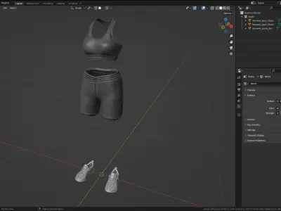 Female Sport Outfit Low-poly 3D model