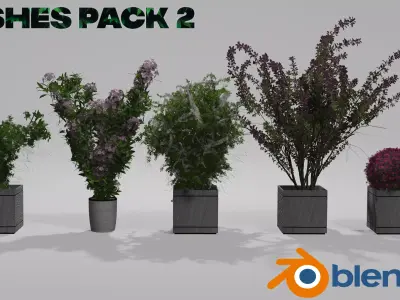 Bushes Pack 2 Blender 3D model