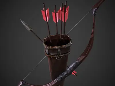 Hunter Bow Low-poly 3D model