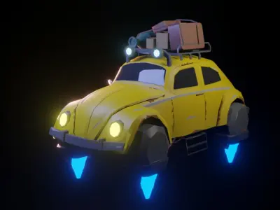 beetle car stylized  Free 3D model