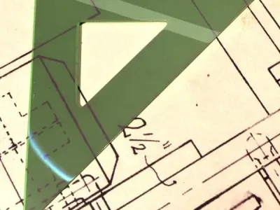 4 Rulers Collection protractor on piece of paper 3D model