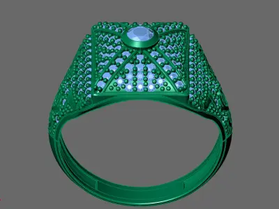 Gents Rings Diamond Men Ring STL 3DM 3D ready print model 3D print model