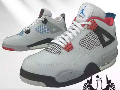 Nike Air Jordan Retro SE What The Mens Shoe Game Ready Low Poly Low-poly 3D model