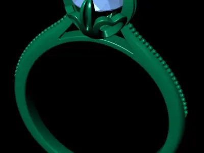 Women diamond engagement ring 3d render 3D print model get