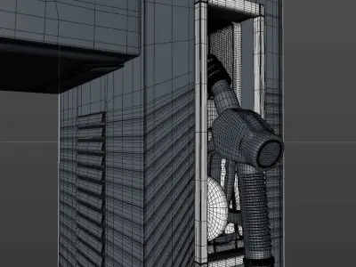 Gas station close-up with filling pistols 3D model