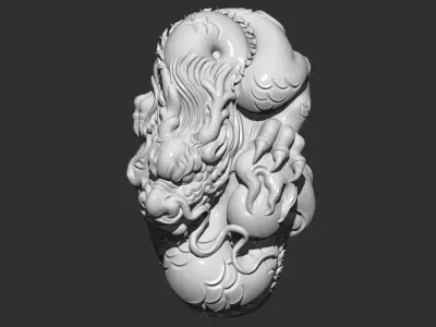 dragon bust of woman 3D print model