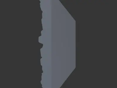 Damaged Rough Stone Wall Mesh 3D model