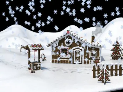 Magical Gingerbread Houses 3D model