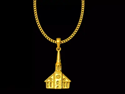 Temple house pendant charms - one inch pendant 3D print model