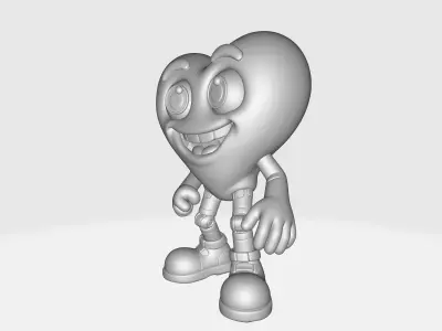 Cute Heart Character Valentine s Day Adorable Love Figurine  3D print model