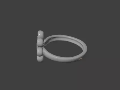 Pink Diamond Flower Ring  3D print model