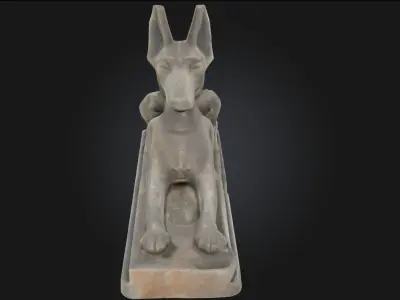 Anubis Resting Reclined Deity Statue Model  3D model