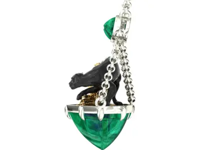 Panthera Pendant with Woman 3D print model