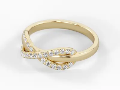 Infinity ring with stones finger size 10 3D print model