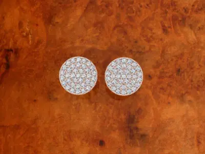 Diamond Jewelry Earring 3D print model 5