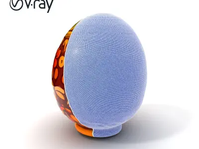 Decorative Floral Egg Model Pack Low-poly 3D model