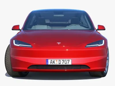 2023 Tesla Model3 Low-poly 3D model