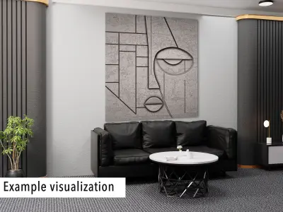 Cubist Face Art Wall Decor for Cnc Carving 3D print model