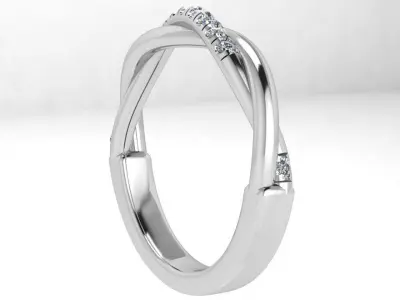 Diamond Twisted Ring 4473 3D print model