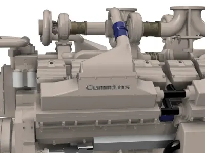 Cummins QSK60 CM500 DIESEL ENGINE 3D print model