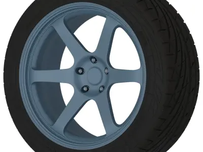 Volk TE37 Aftermarket Wheel Low-poly 3D model