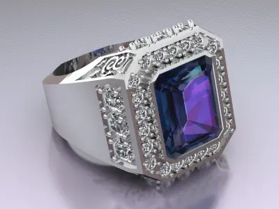 Signet men ring 3D print model