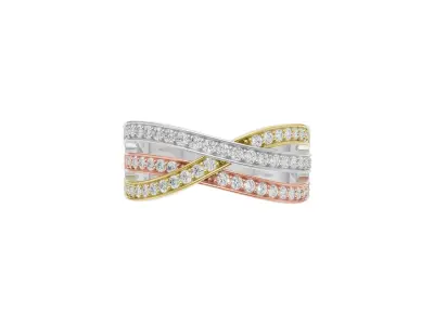 Tri-Color Diamond Ring - 3D Printable CAD Module 3D print model