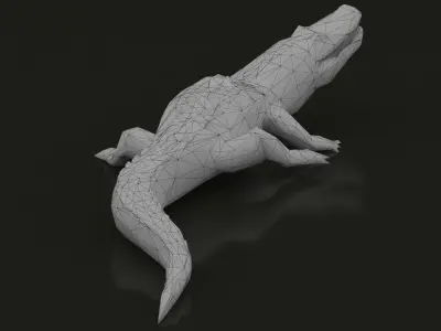 Low Poly Alligator Crocodile Low-poly 3D model