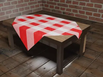 TABLE WITH TABLECLOTH Free low-poly 3D model