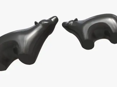 Ceramic Bear Figurines 3D model