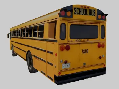 School Bus Low-poly 3D model