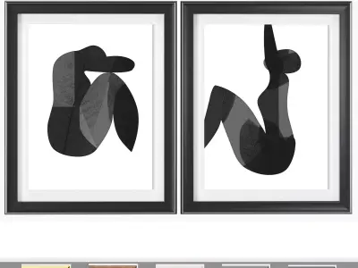 Art Frams 16- Abstract Nude Woman Figures 3D model