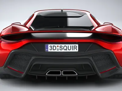 Generic Supercar v1 2020 LowPoly 3D model