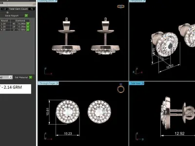 Women earrings 3D print model 12