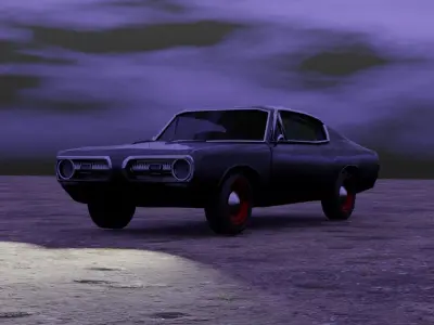 plymouth barracuda 1968 Low-poly 3D model