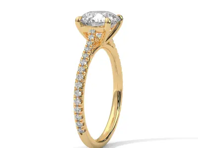 solitaire ring with detail images and 360 render videos 18 3D print model