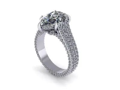 Fashion Diamond Ring R1 3D print model purchase