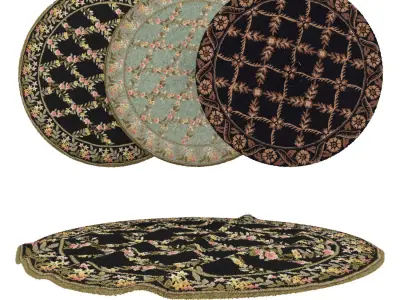 Round Rug Set 167 3D model