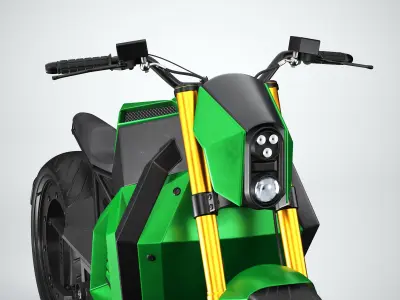 RMK E2 electric motorcycle Green 3D model
