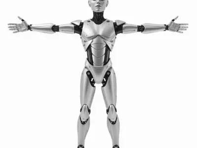 Futuristic Android Model Pack with Articulated Joints Low-poly 3D model