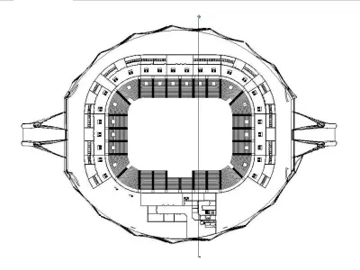 Sports stadium  compelete revit project 3D model