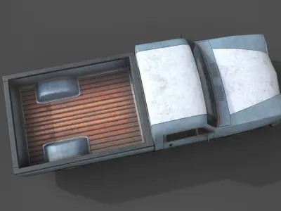 Generic Pickup 01 Dirty Beige Low-poly 3D model